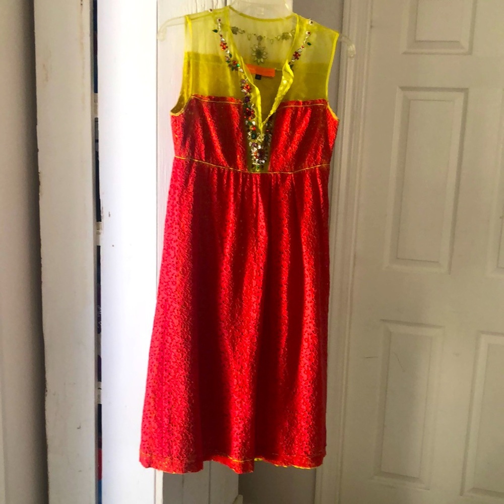 Cynthia Cynthia Steffe coral beaded dress
